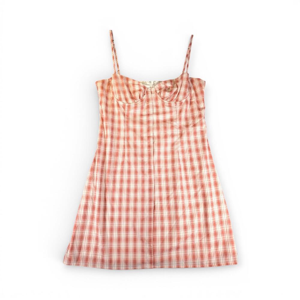 Princess Polly Pink Plaid Mini Dress Size 4